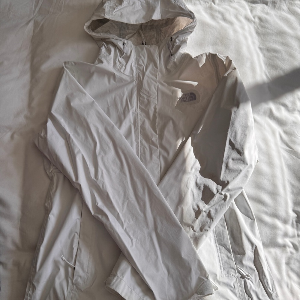 The North Face White Hooded Rain Jacket Ventura